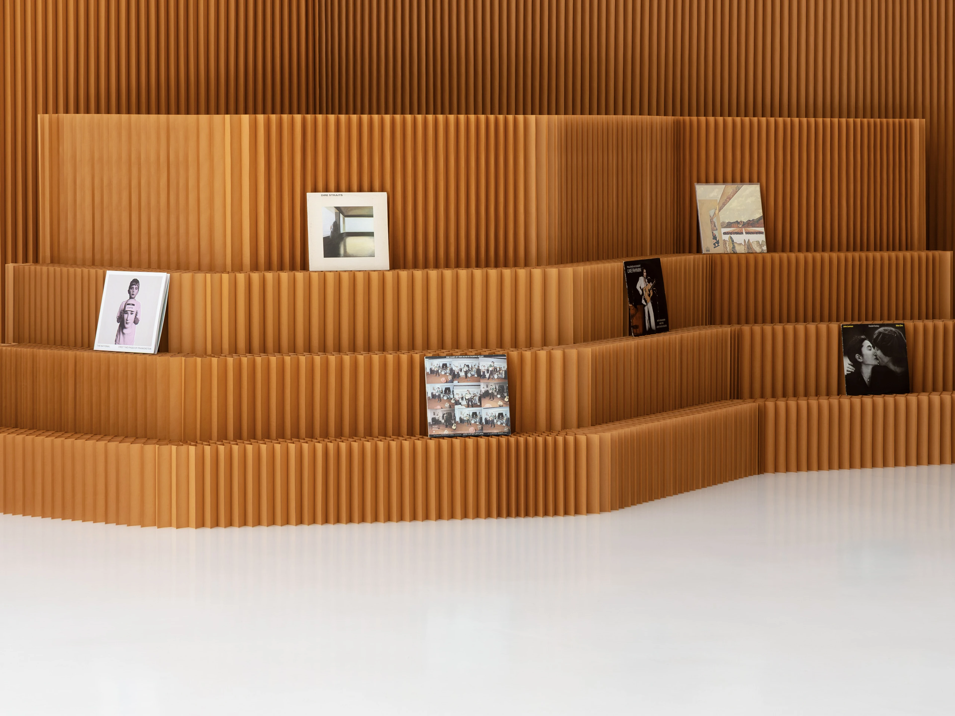 Place lightweight products directly on softblock—a shelving or display solution that flat packs or pop ups in moments.
