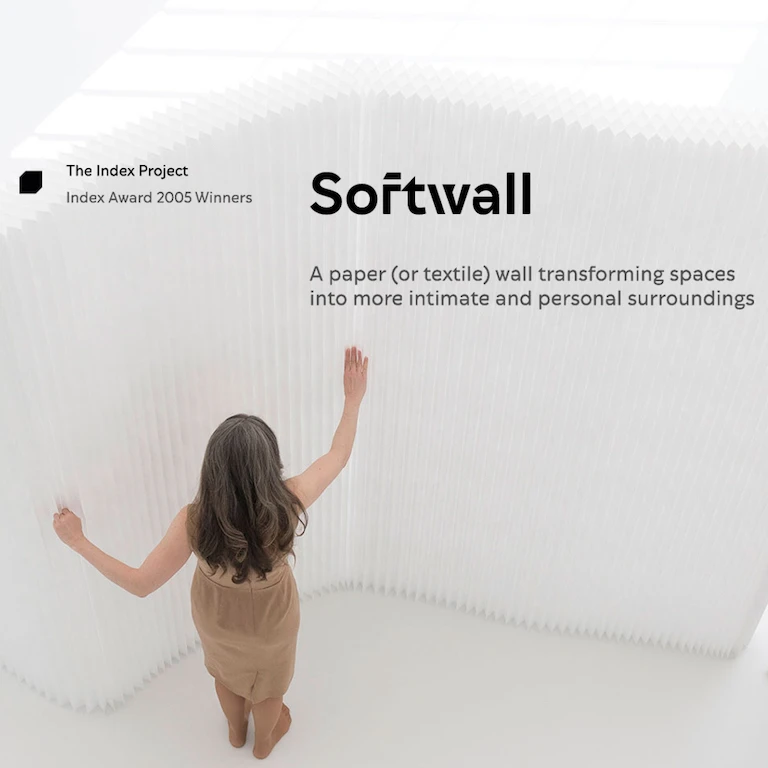 2005 index award softwall acoustic wall partition mobile