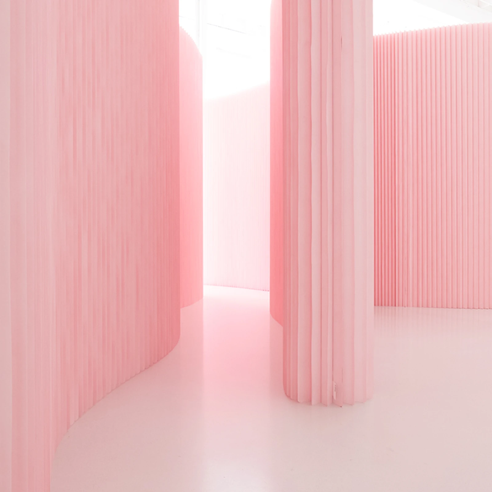 pink softwall, acoustic wall,petal pink, Pantone 12-1305, custom colour walls, molo