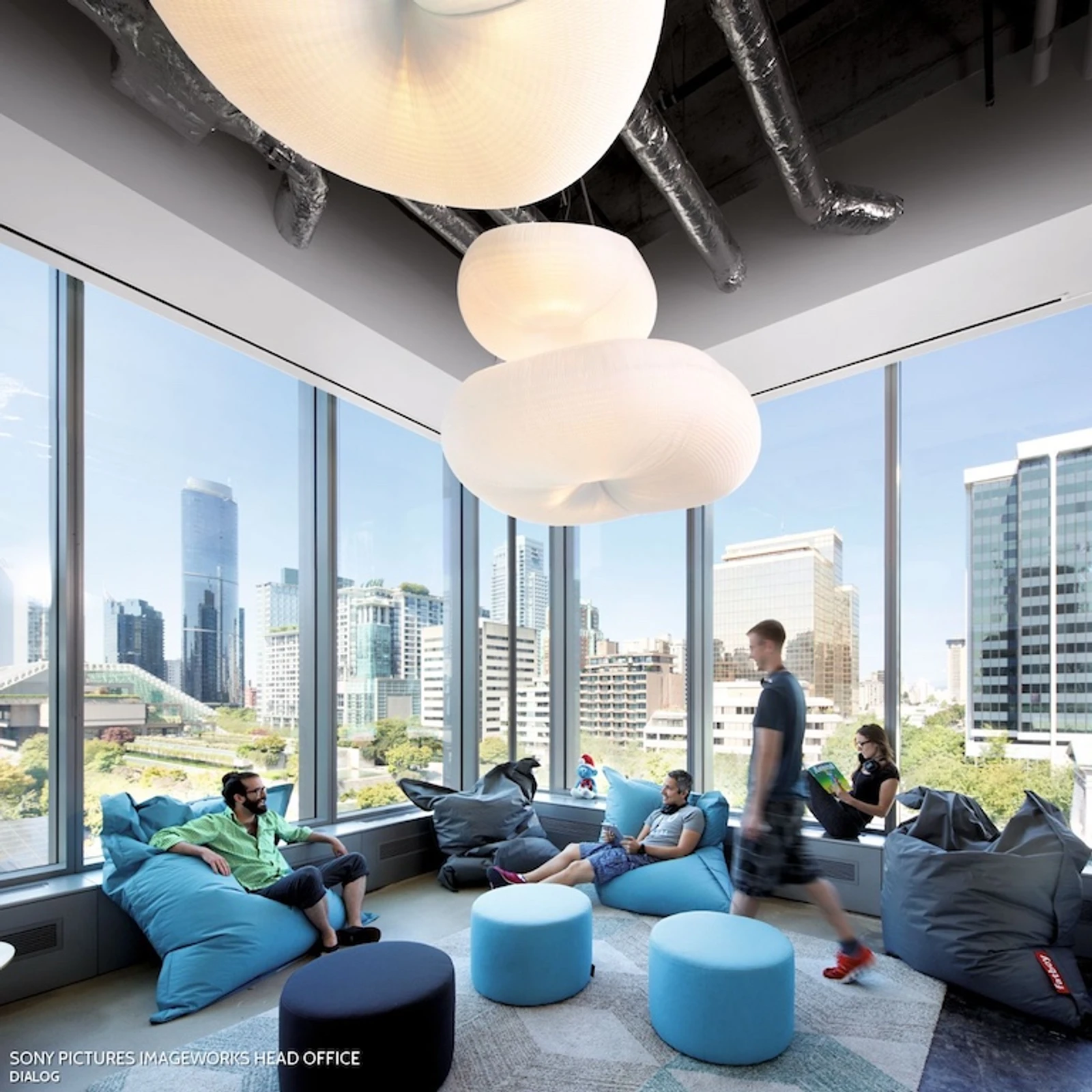 Sony Pictures - Imageworks Headquarters - mobile cloud light fixture for offices
