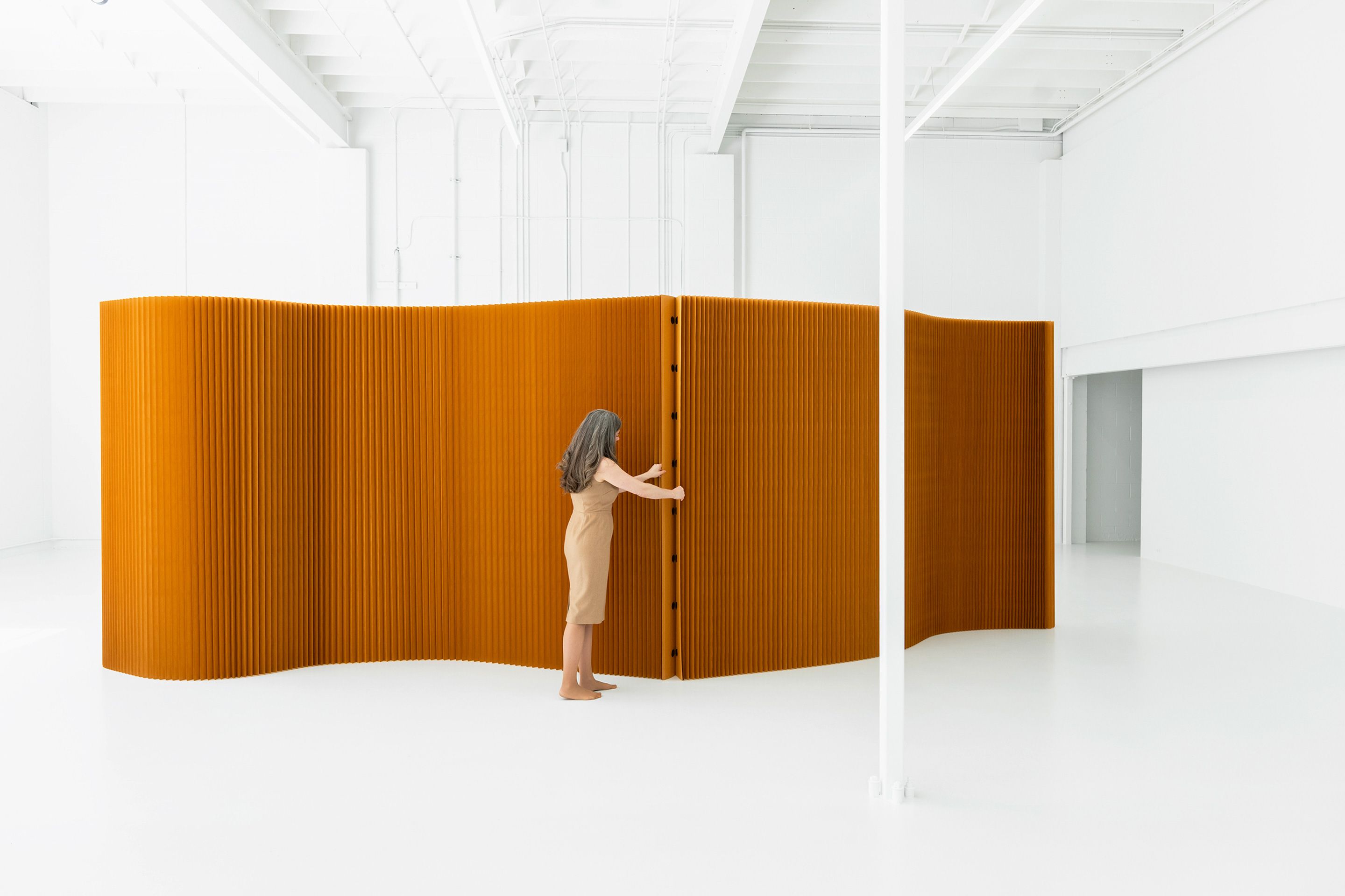 Paper softwall in brown paper