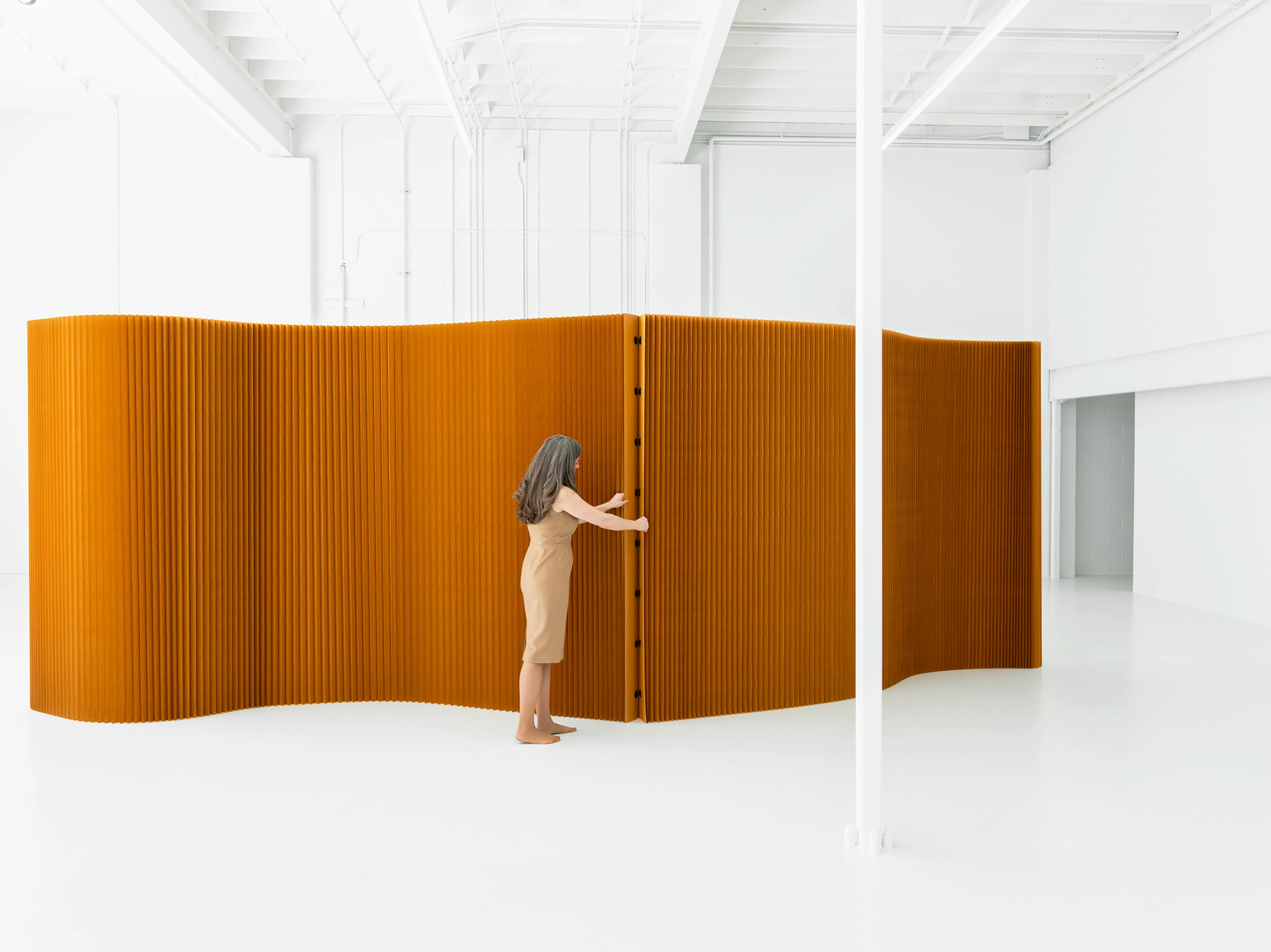 Paper softwall in brown paper