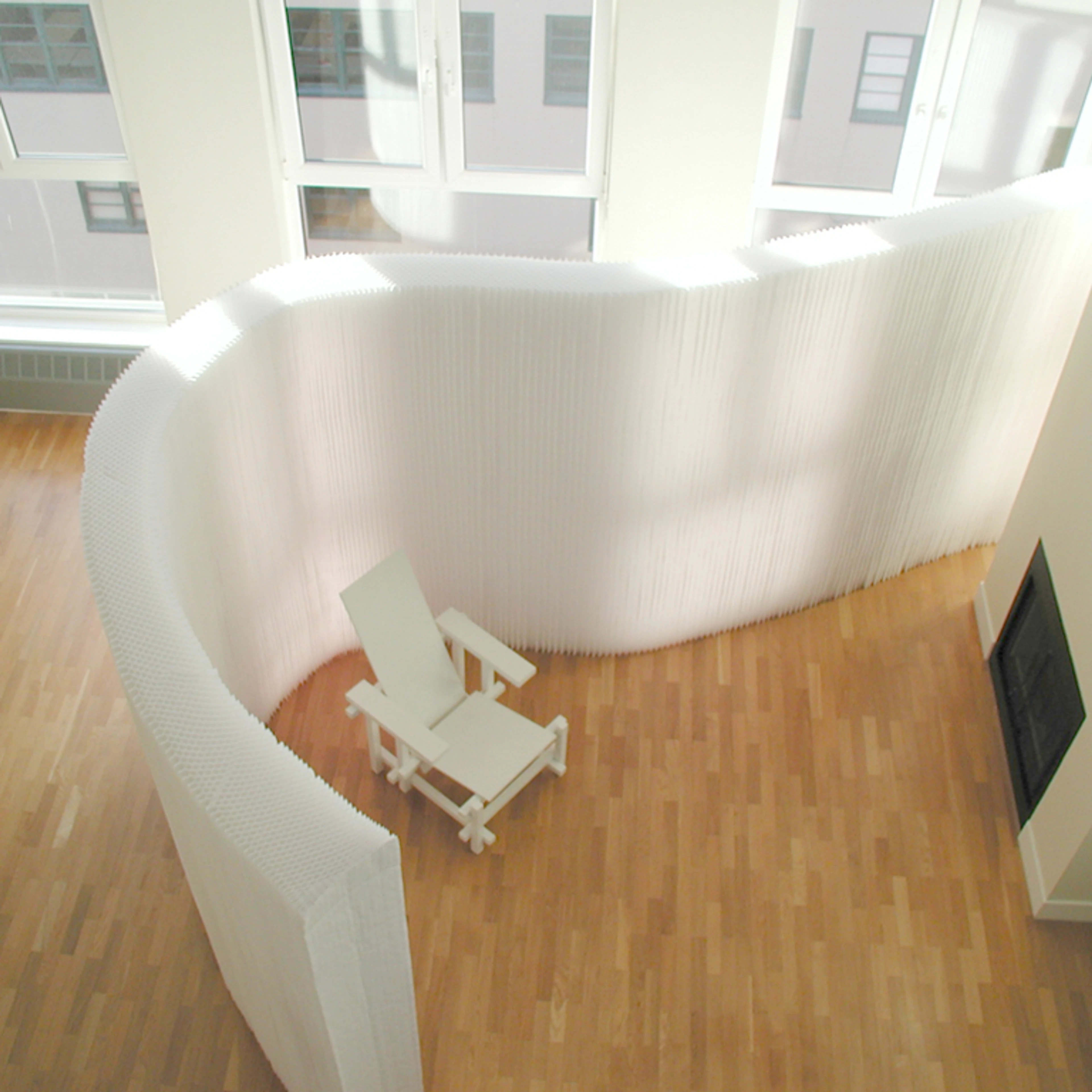honeycomb paper furniture - early prototype made using tissue paper - by molo