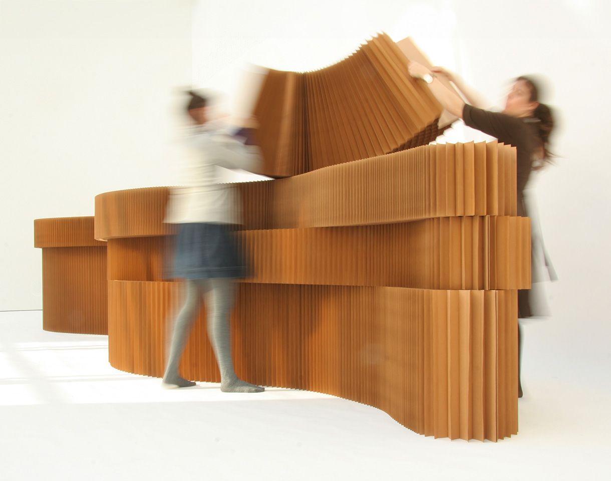 brown paper softblock,stacking softblocks,paper wall,molo,090214