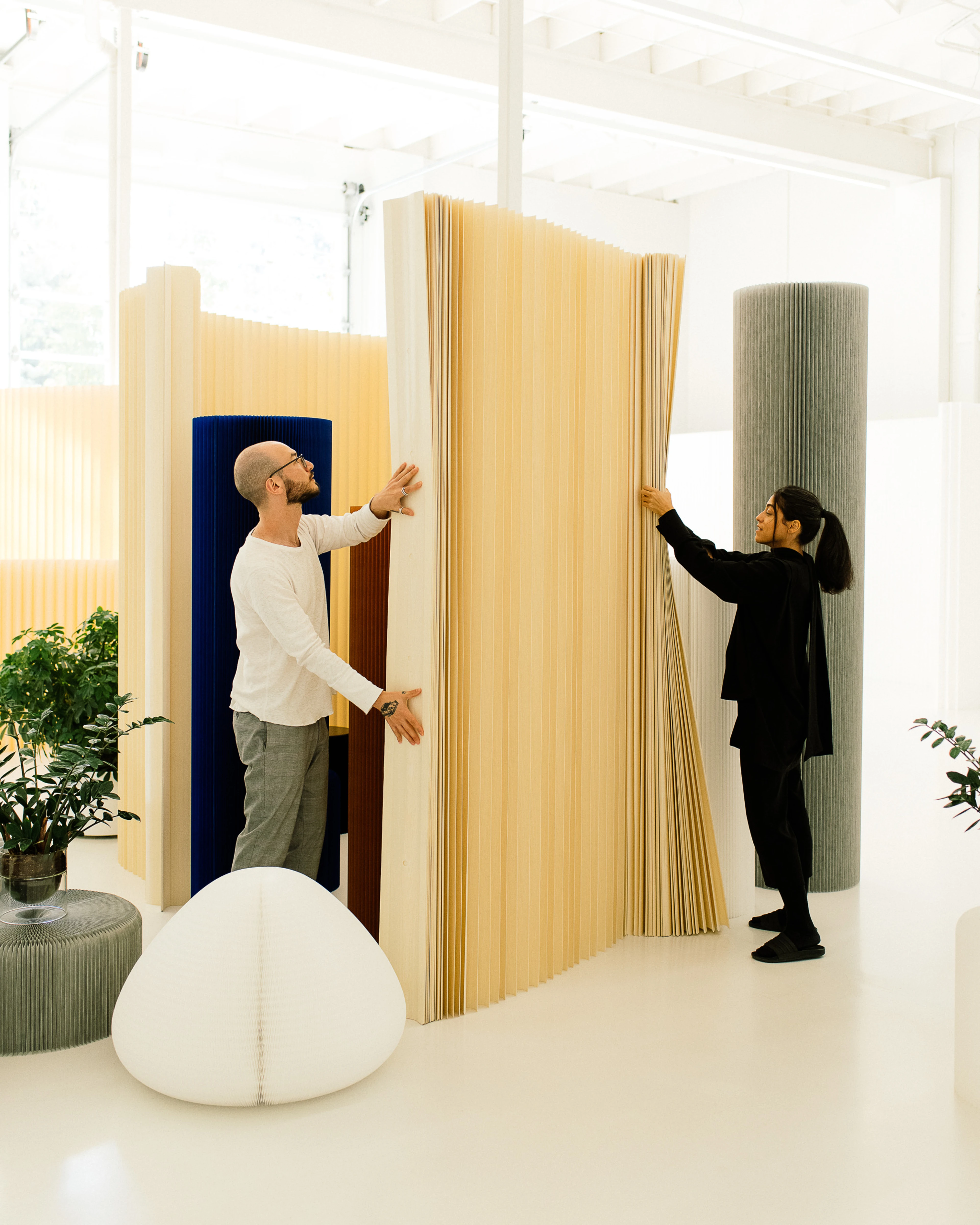 our wooden partition system is flexible and portable