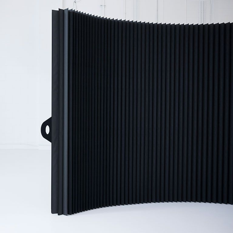 Black Paper Softwall Room Divider - Folding Cardboard Wall Dividers