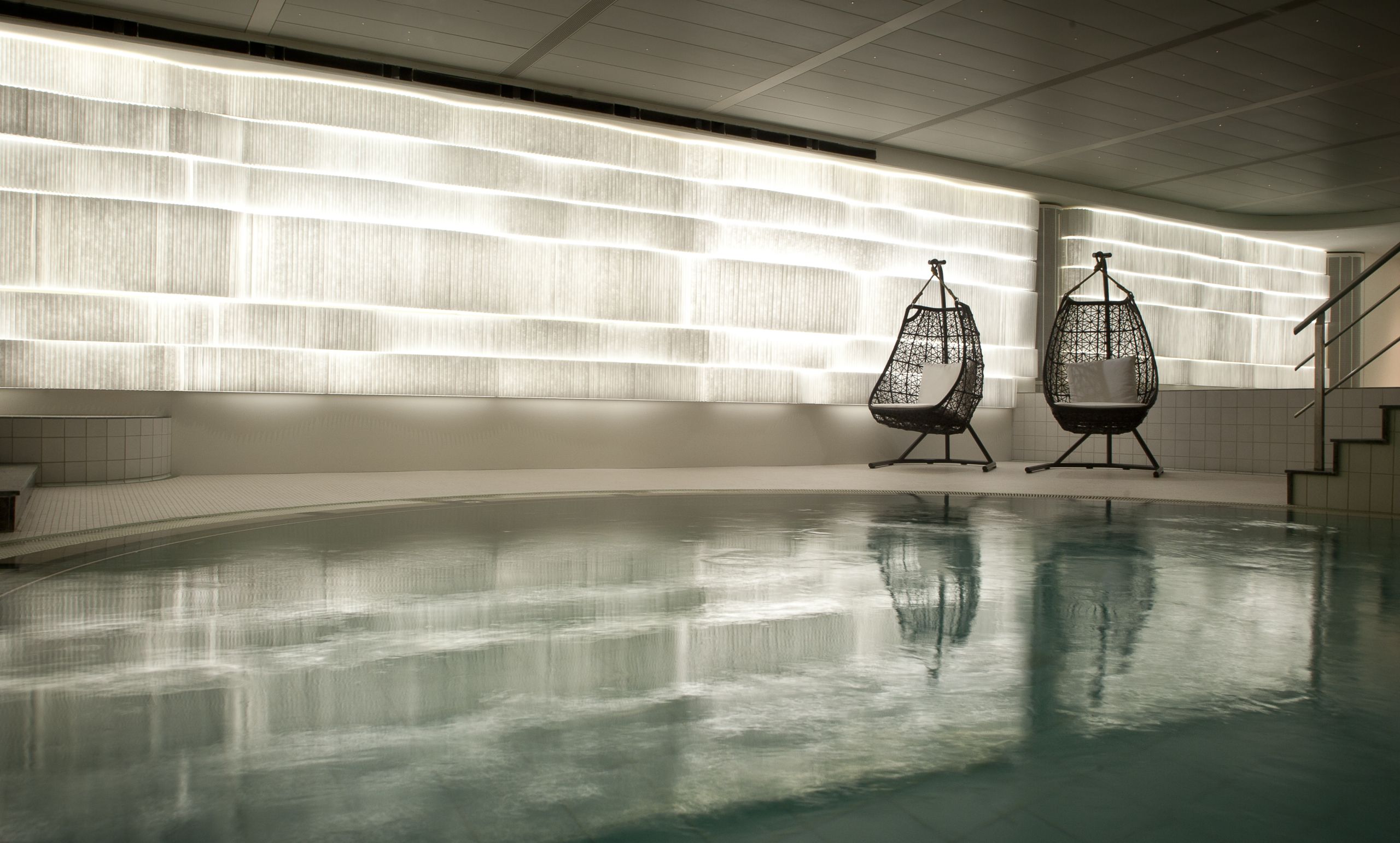 molo white textile softblocks + LED at the Eichstätte Spa in Zug, Switzerland