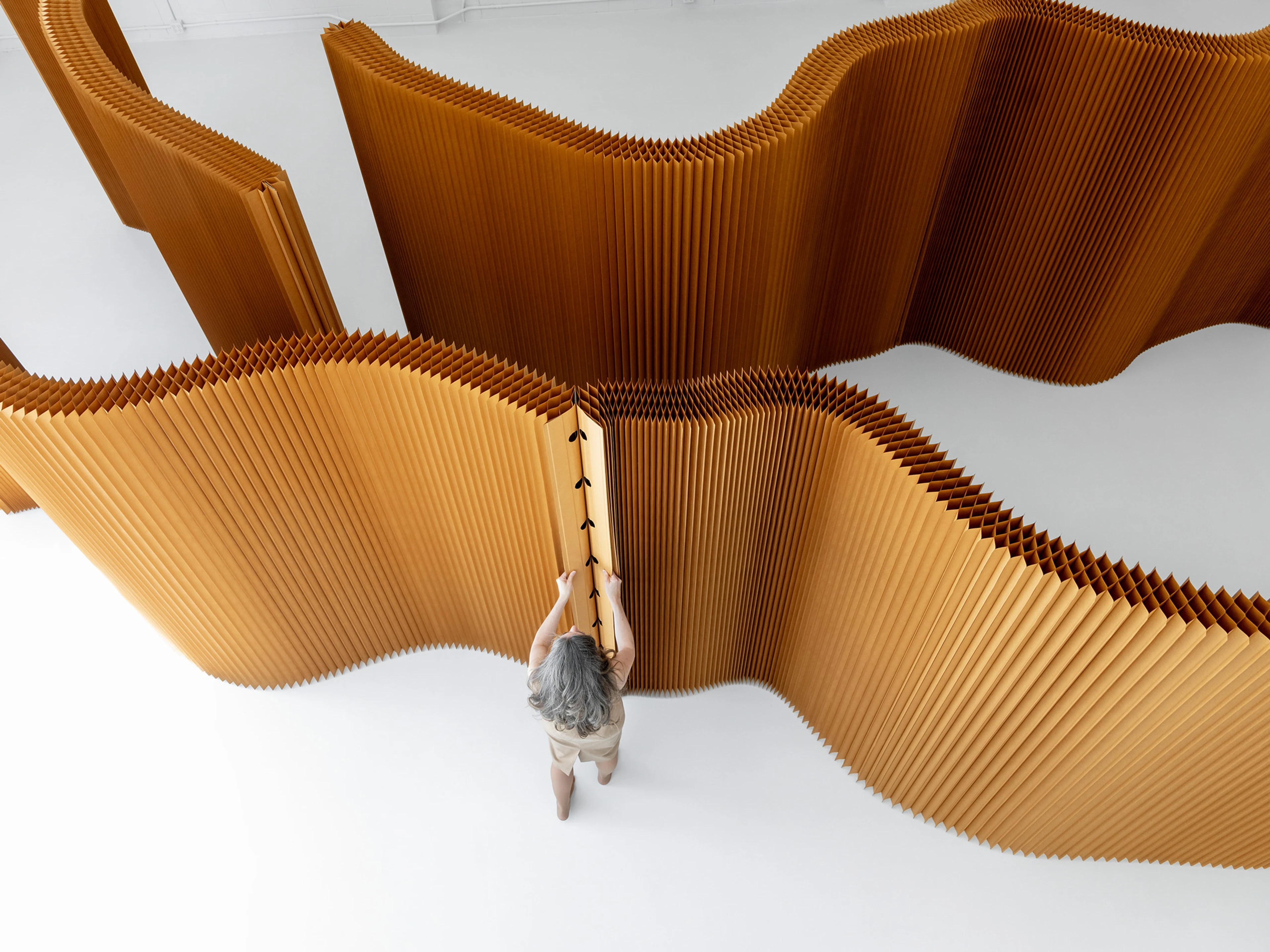 Paper softwall in brown paper
