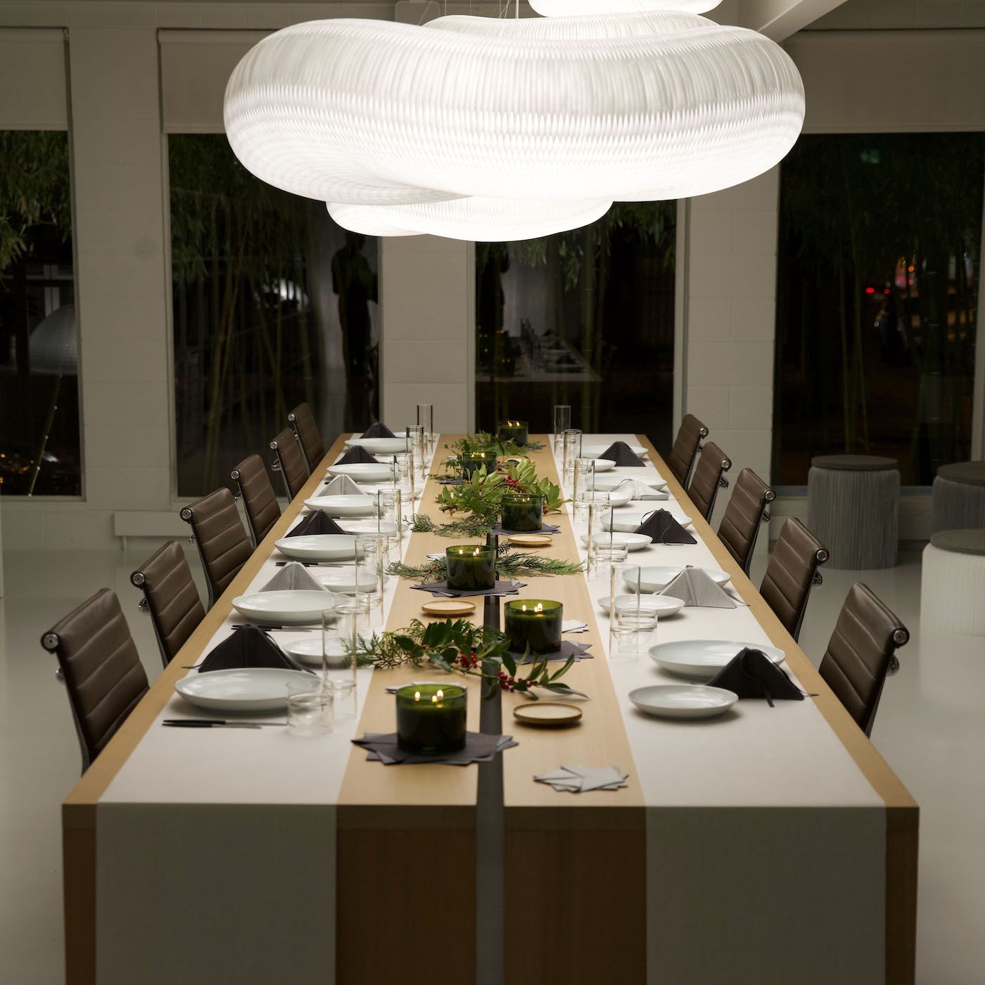 christmas party lighting, glassware, barware and furniture by molo