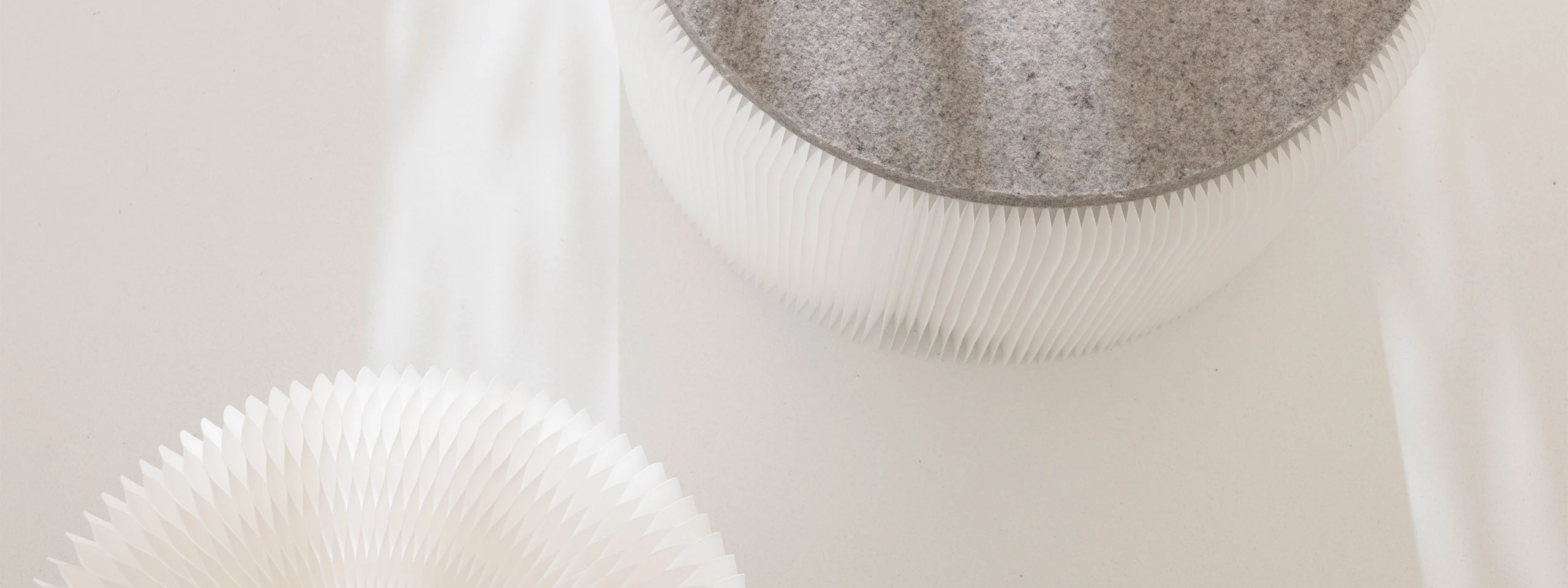 a wool felt pad complements textile softseating