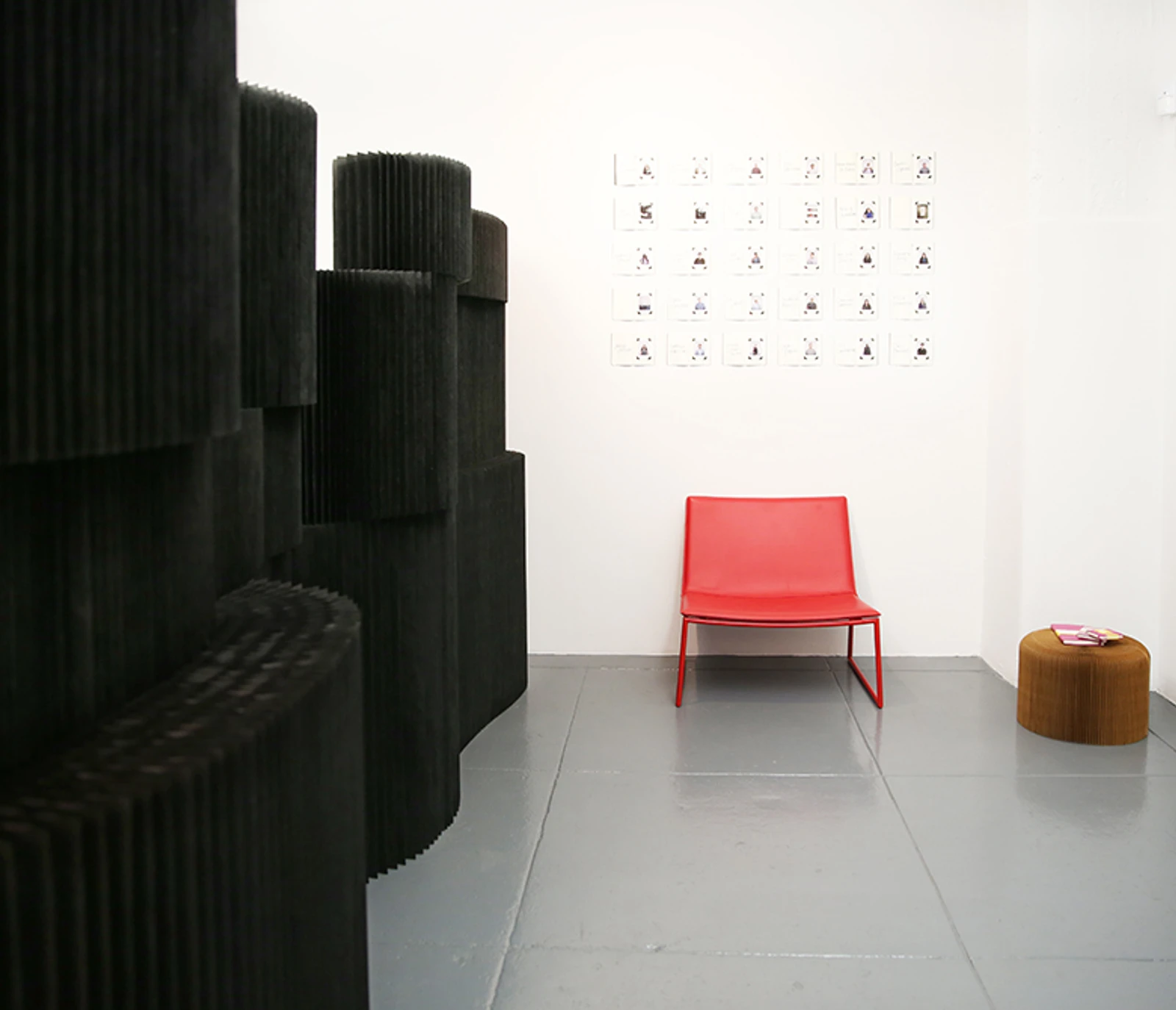 molo black textile softblocks and paper softseating at Moleskine offices in New York