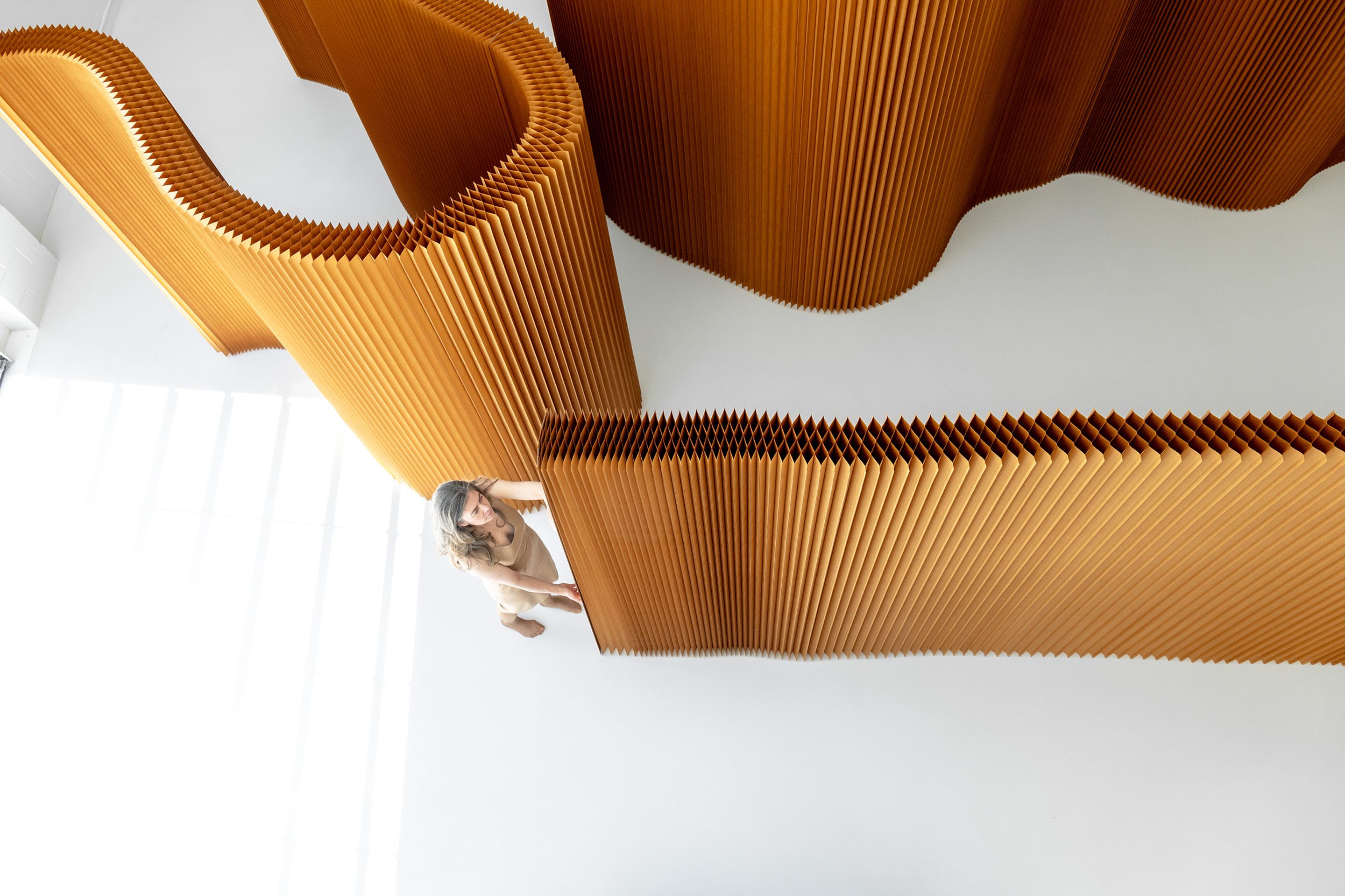 Paper softwall in brown paper