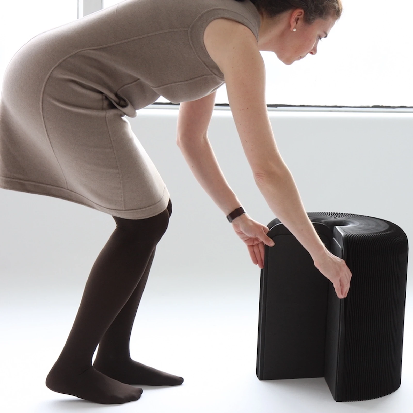 black folding stool - mobile