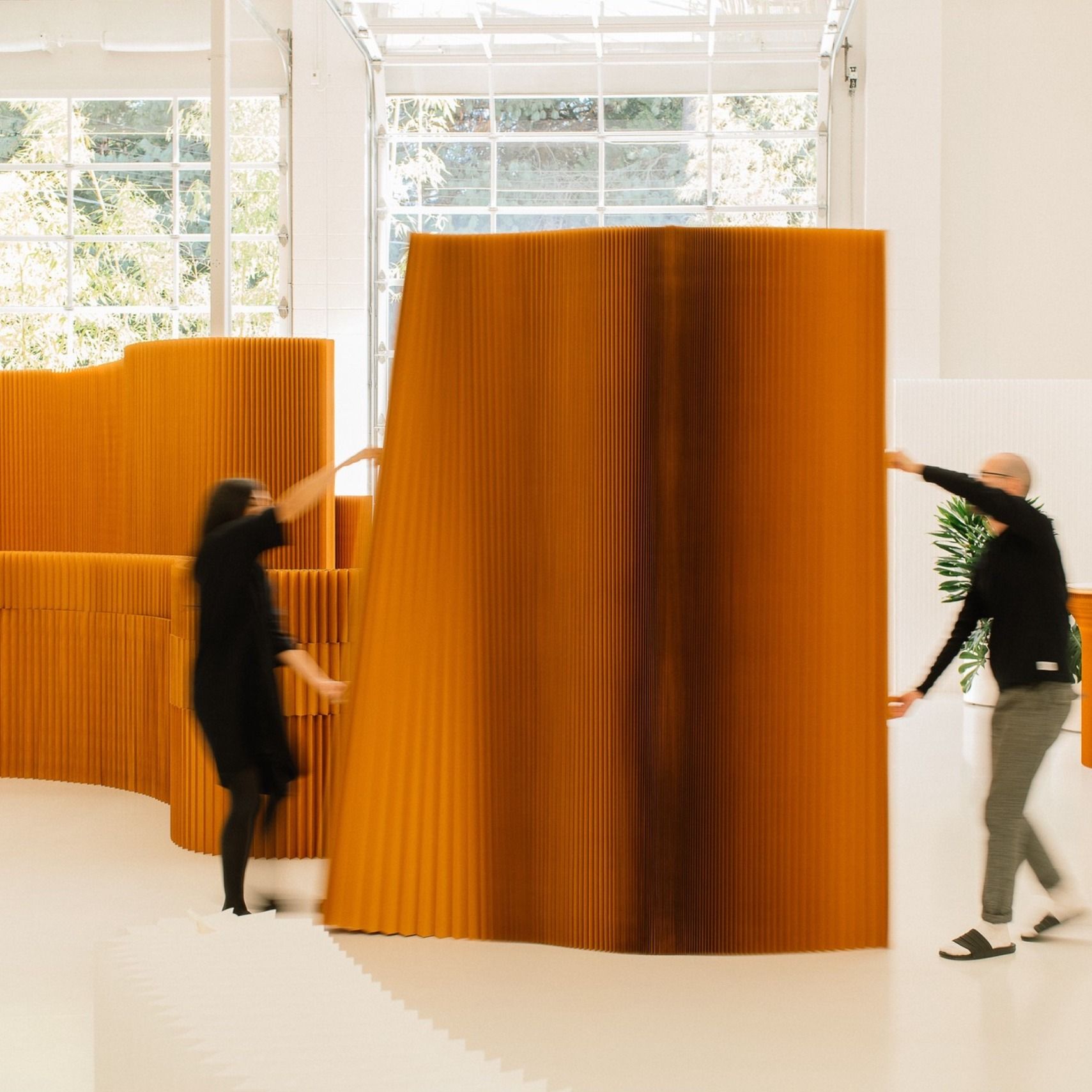 sustainable space partitions - brown softwall
