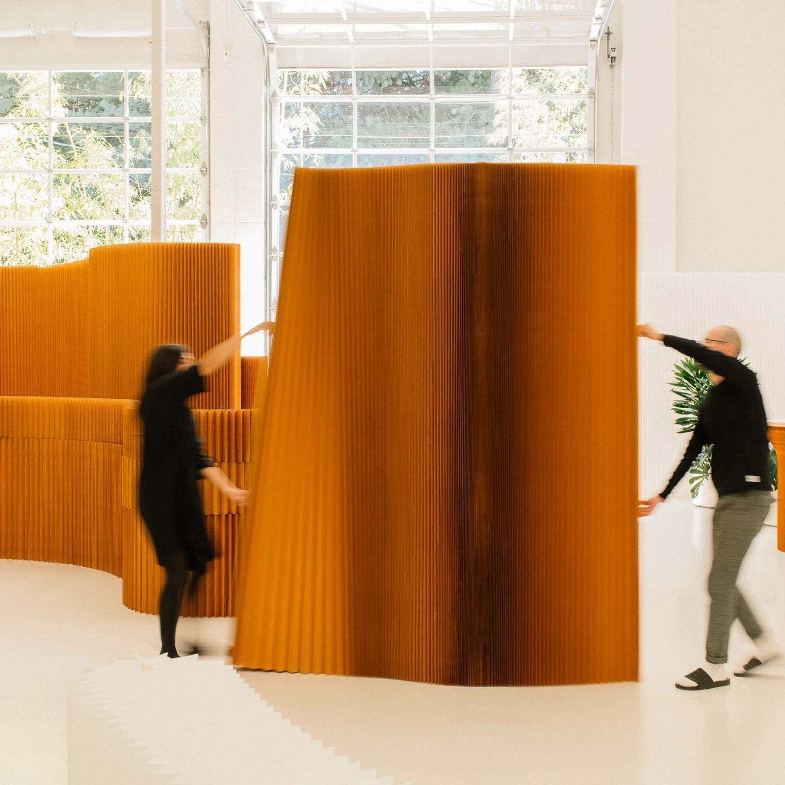 sustainable space partitions - brown softwall