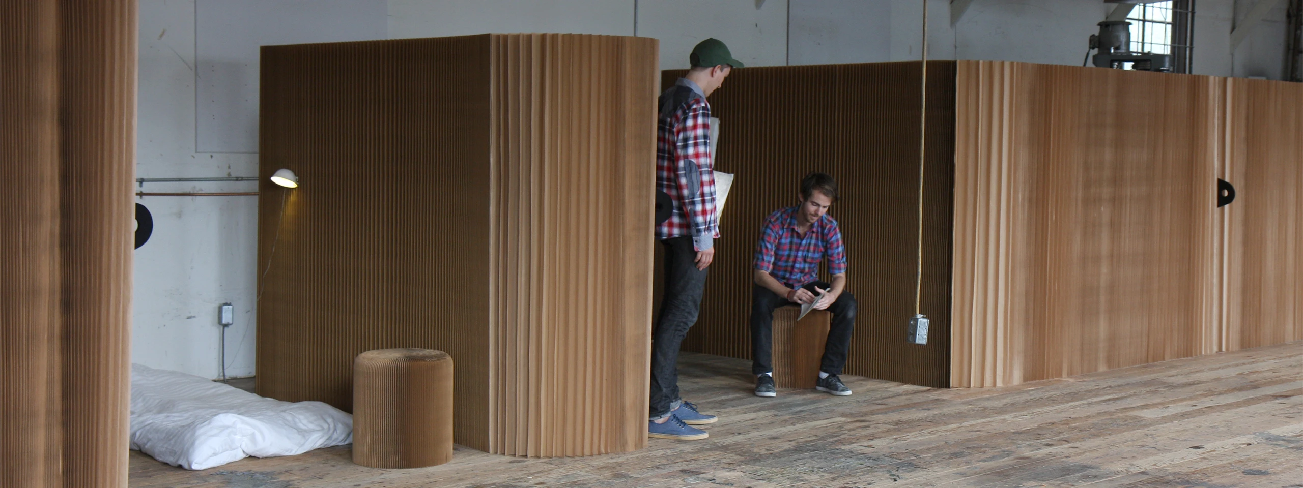 paper walls used for disaster relief and temporary housing.