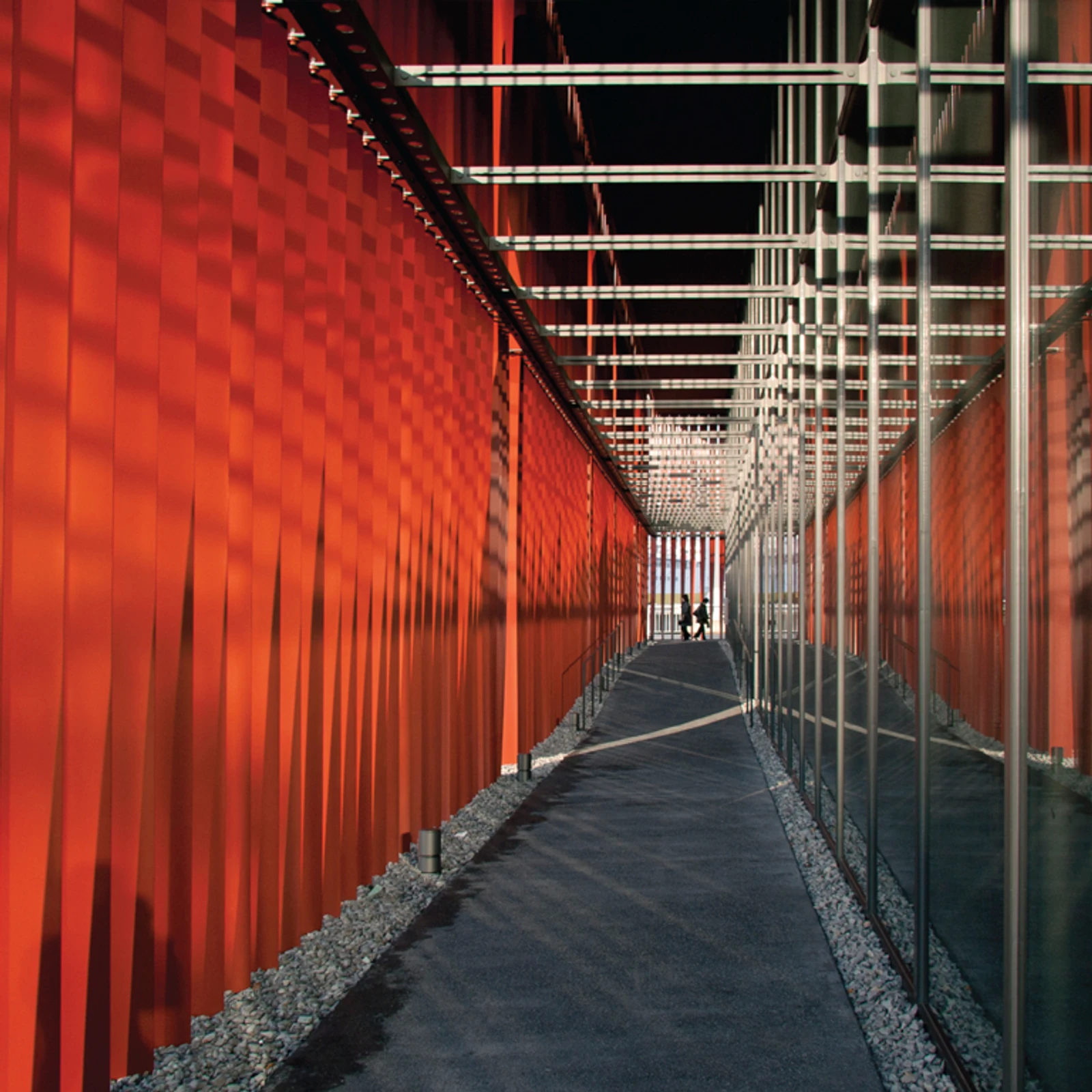 Aomori-Nebuta-House-Museum,-architectural screen, modern engawa-Nebuta-Matsuri,-Japan,-molo