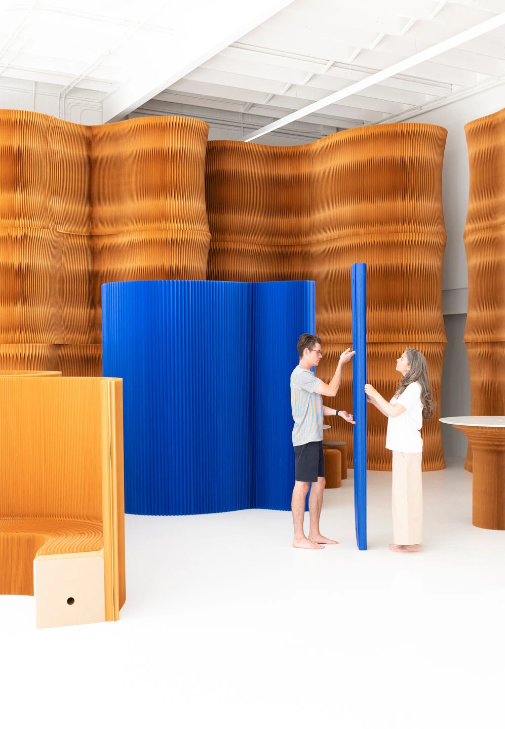 Acoustic Wall Partitions by molo | blue and brown colours