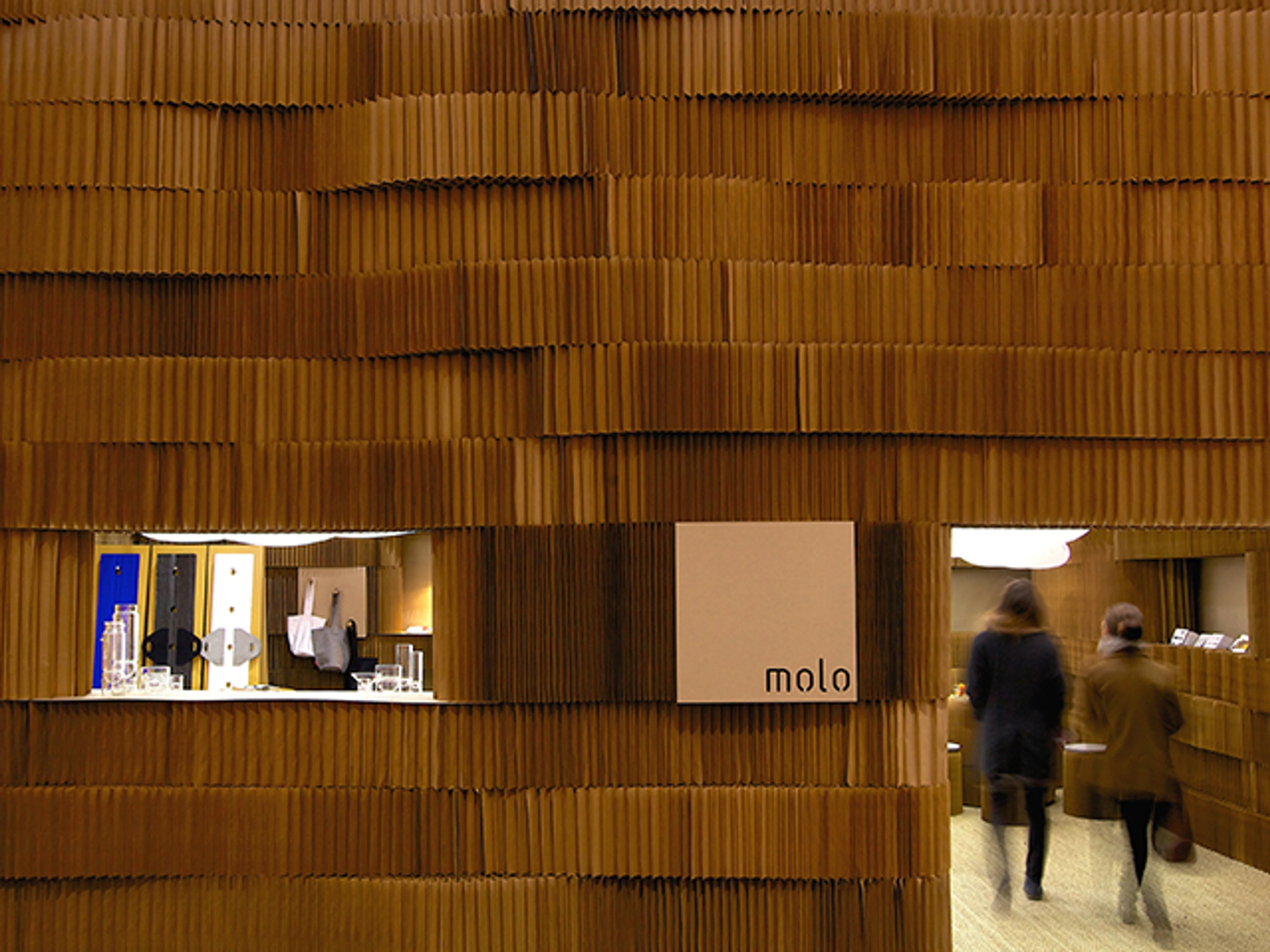 modular wall partition - At Maison & Objet 2013, molo created a massive room from stacked paper softblocks.