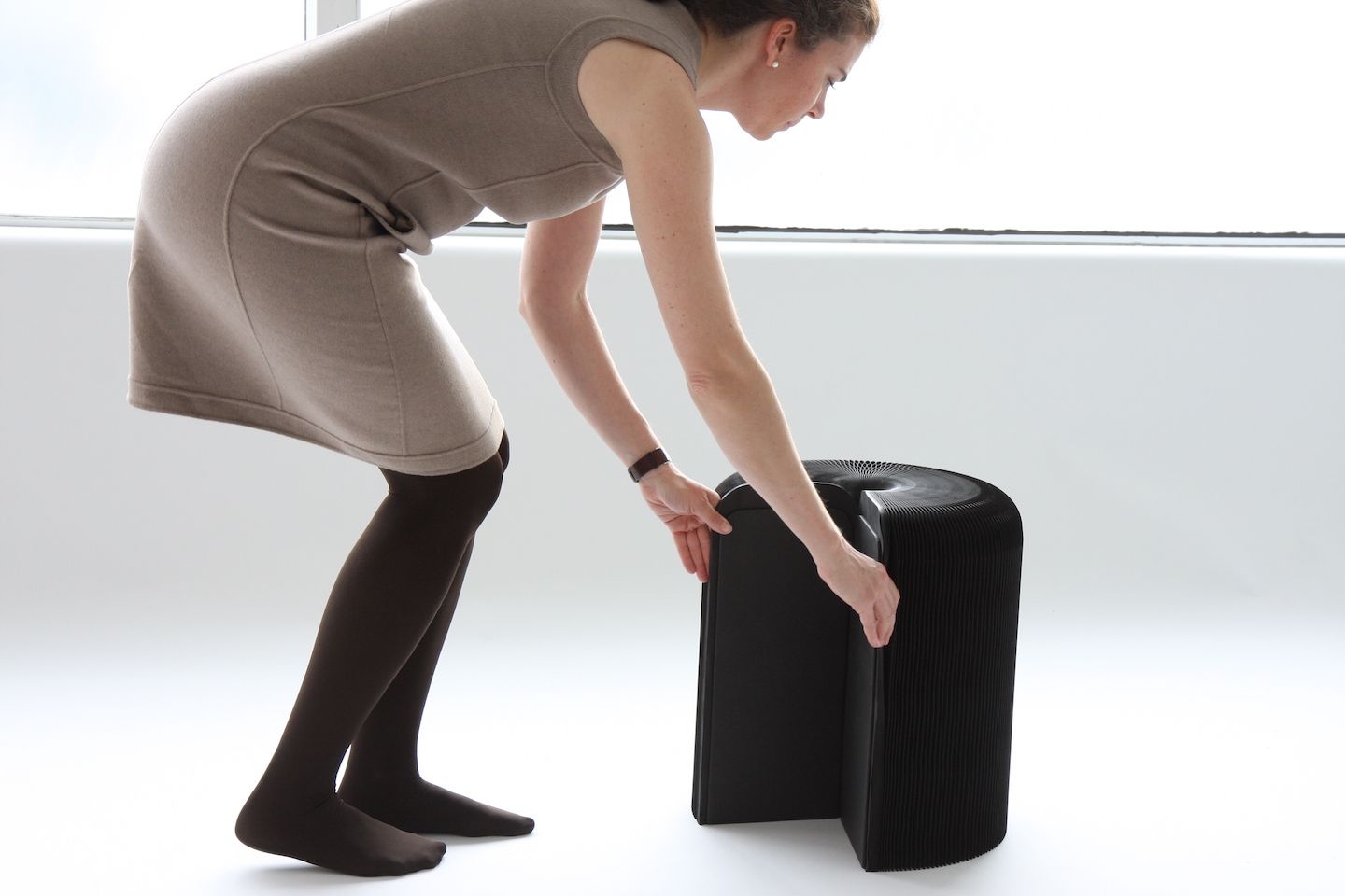 black folding stool