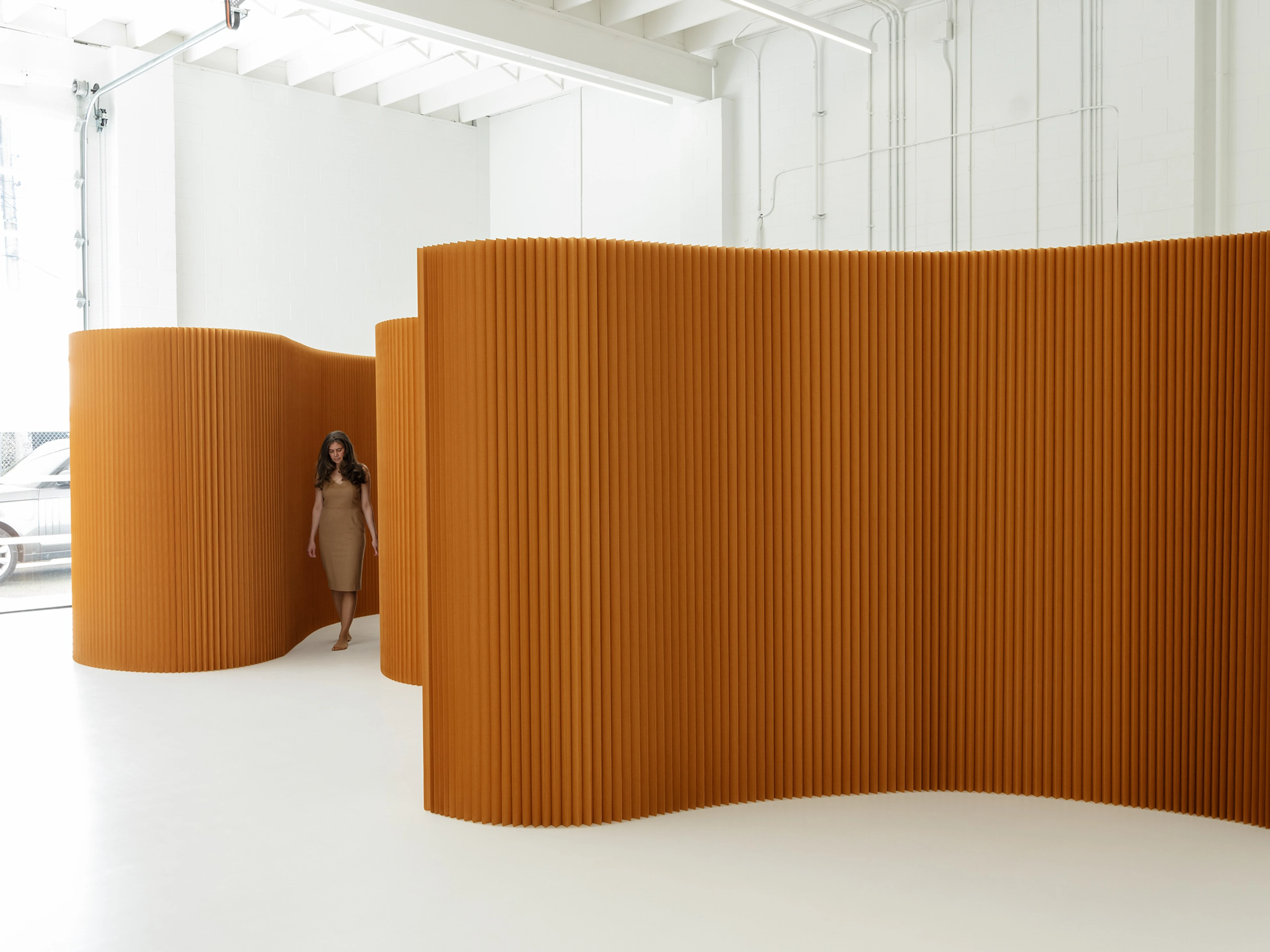 Paper softwall in brown paper