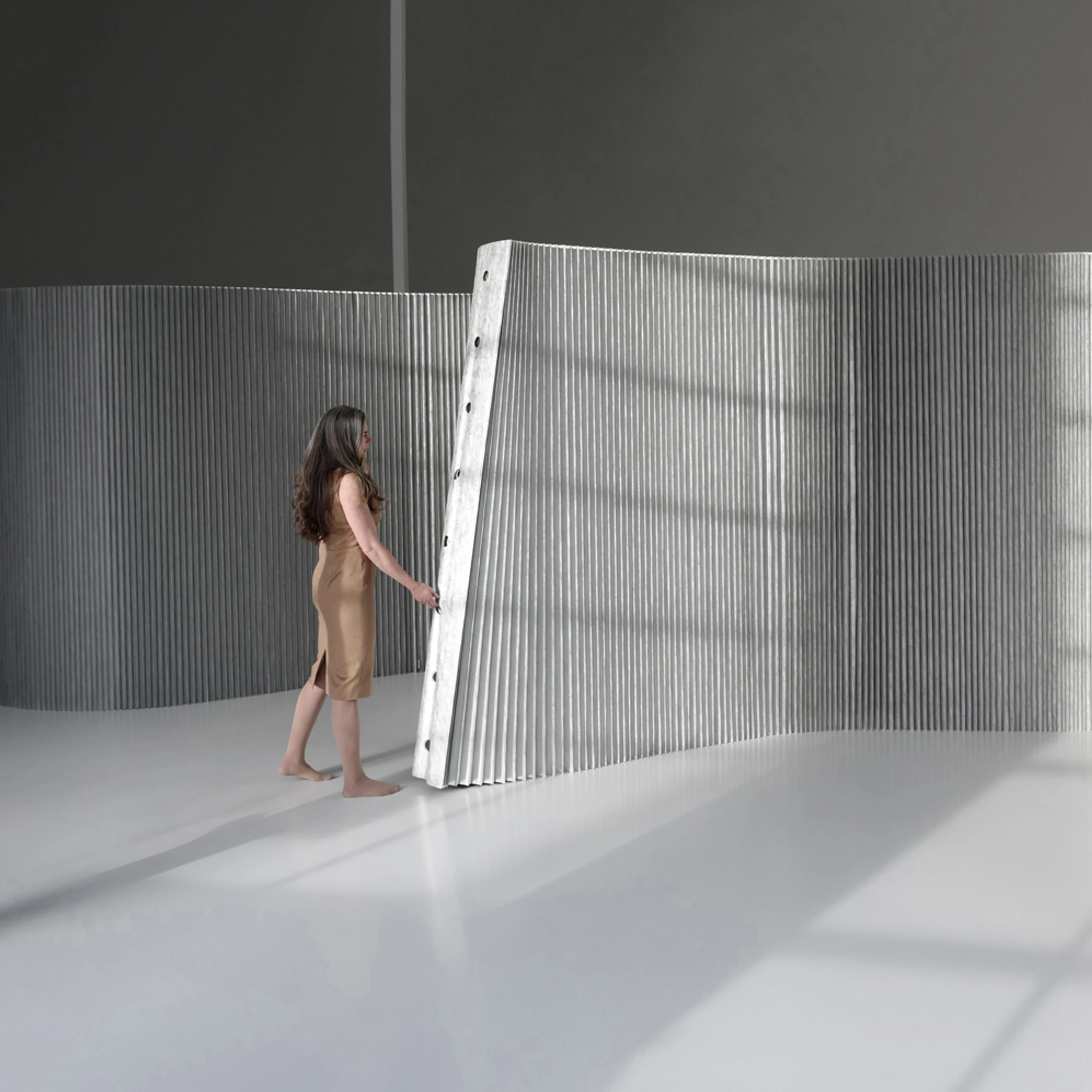 accordion aluminum room divider by molo