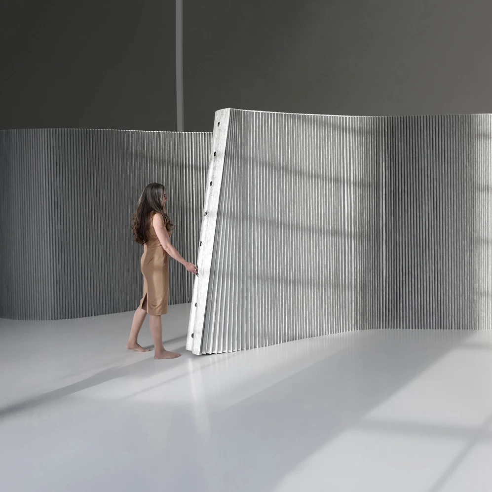 accordion aluminum room divider by molo