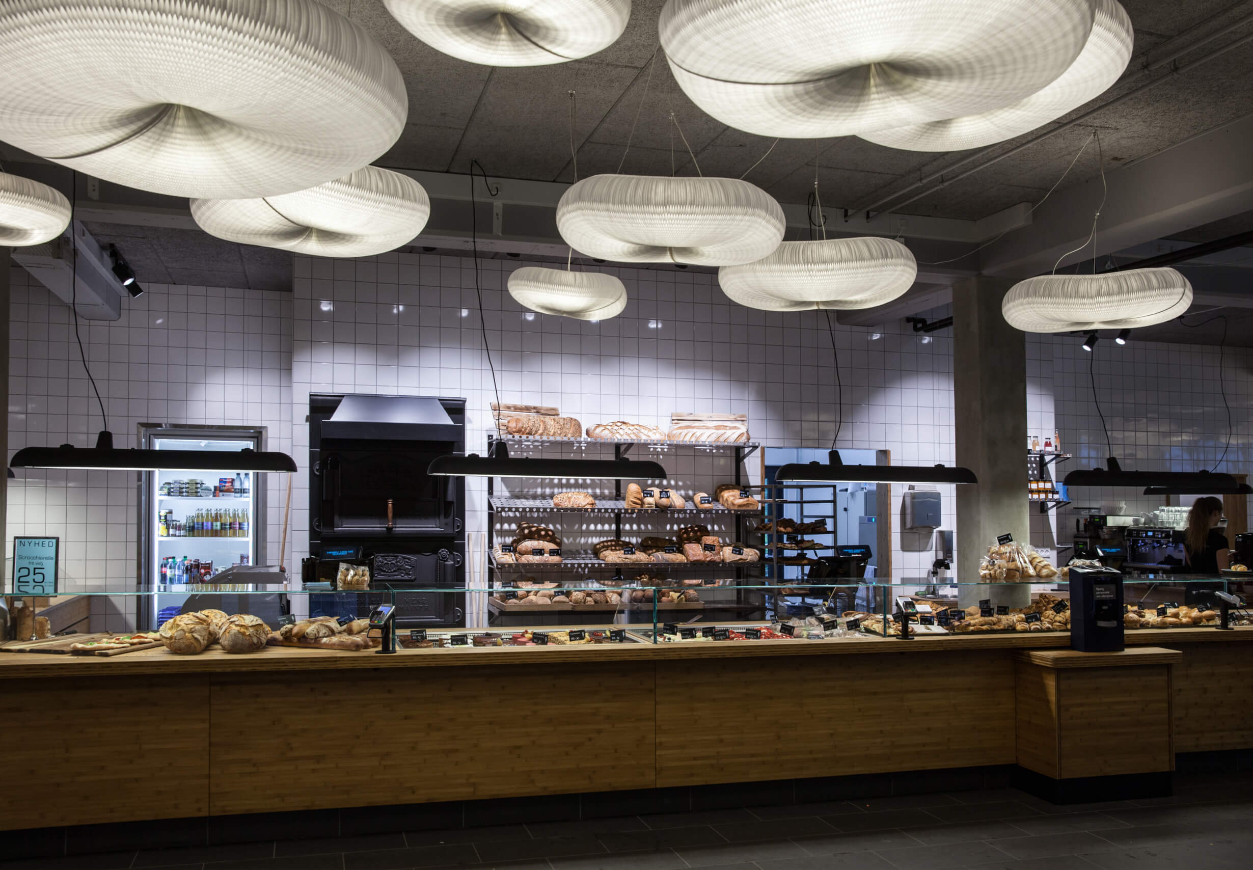 luxury resort light ideas - cloud light pendant by molo featured at Farumhus Konditori - Birkerød