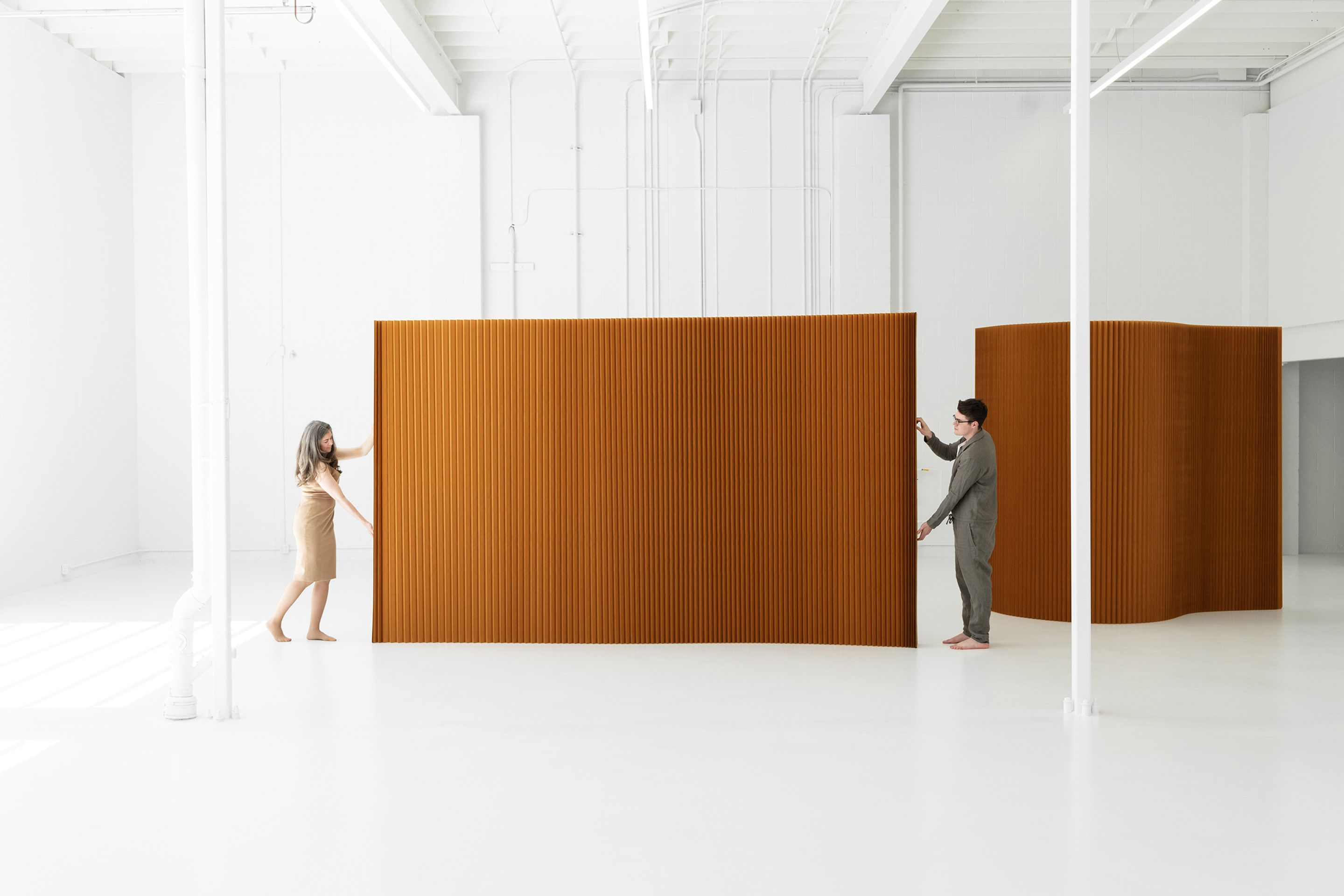 Paper softwall in brown paper