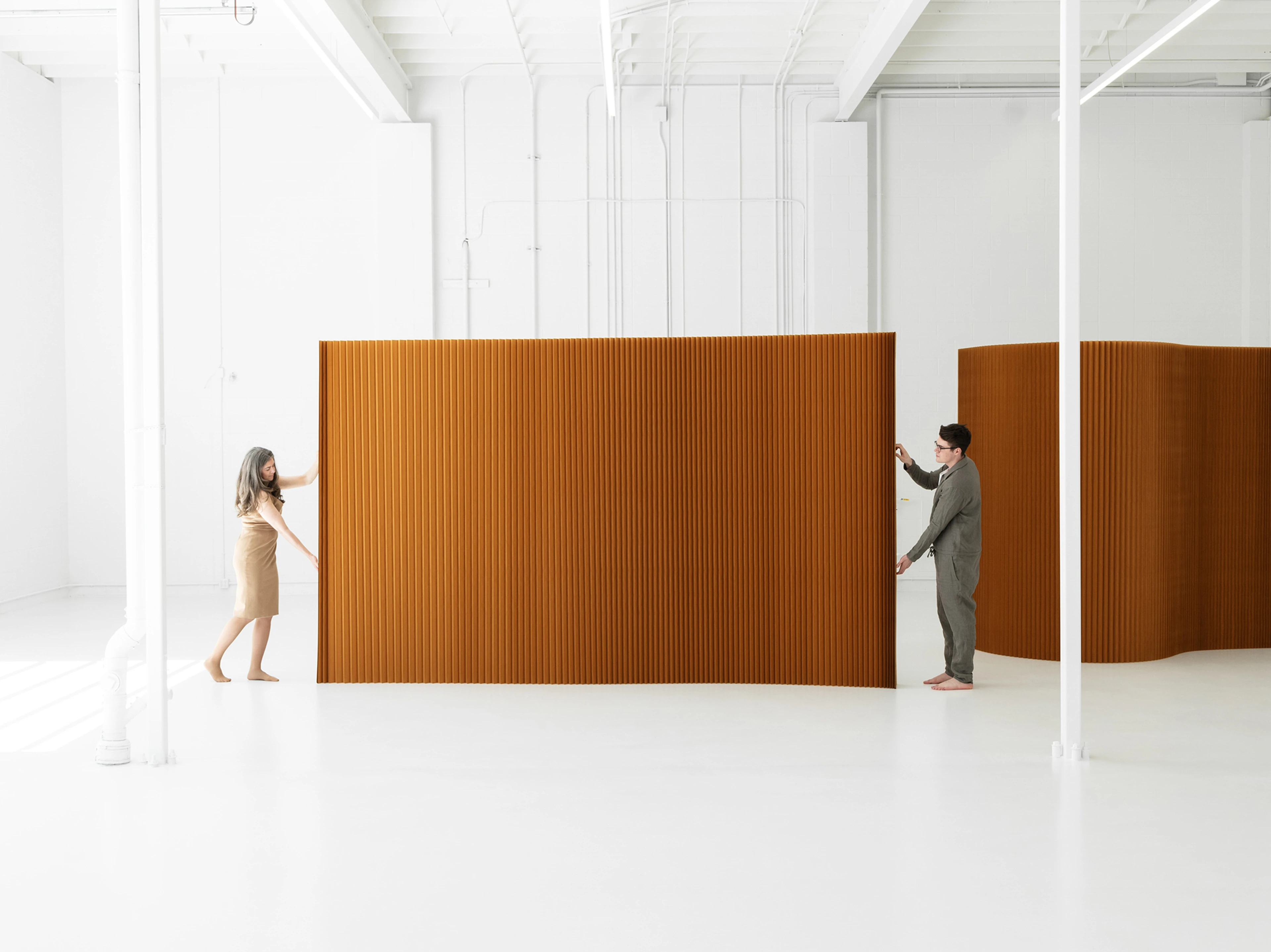 Paper softwall in brown paper