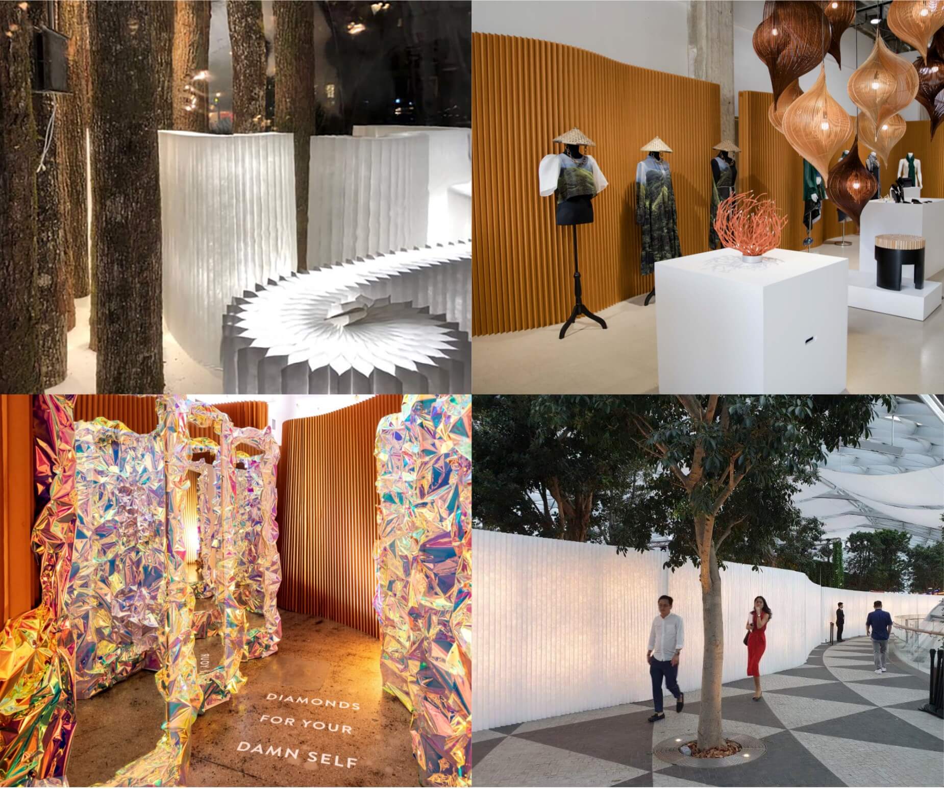 movable walls and partitions for art gallery exhibitions - collage of installations