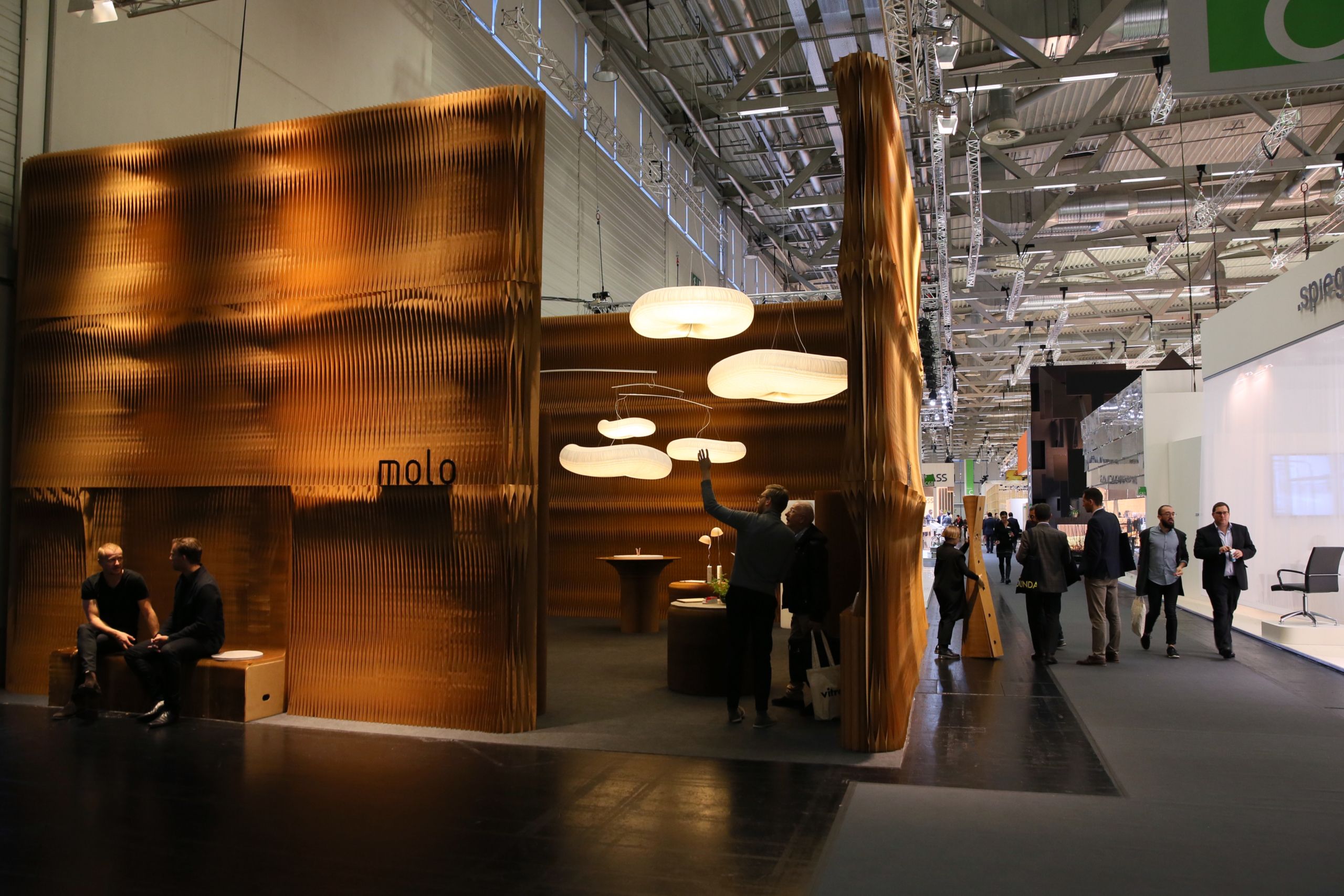 paper accordion wall partitions by molo - molo's installation at Orgatec 2016