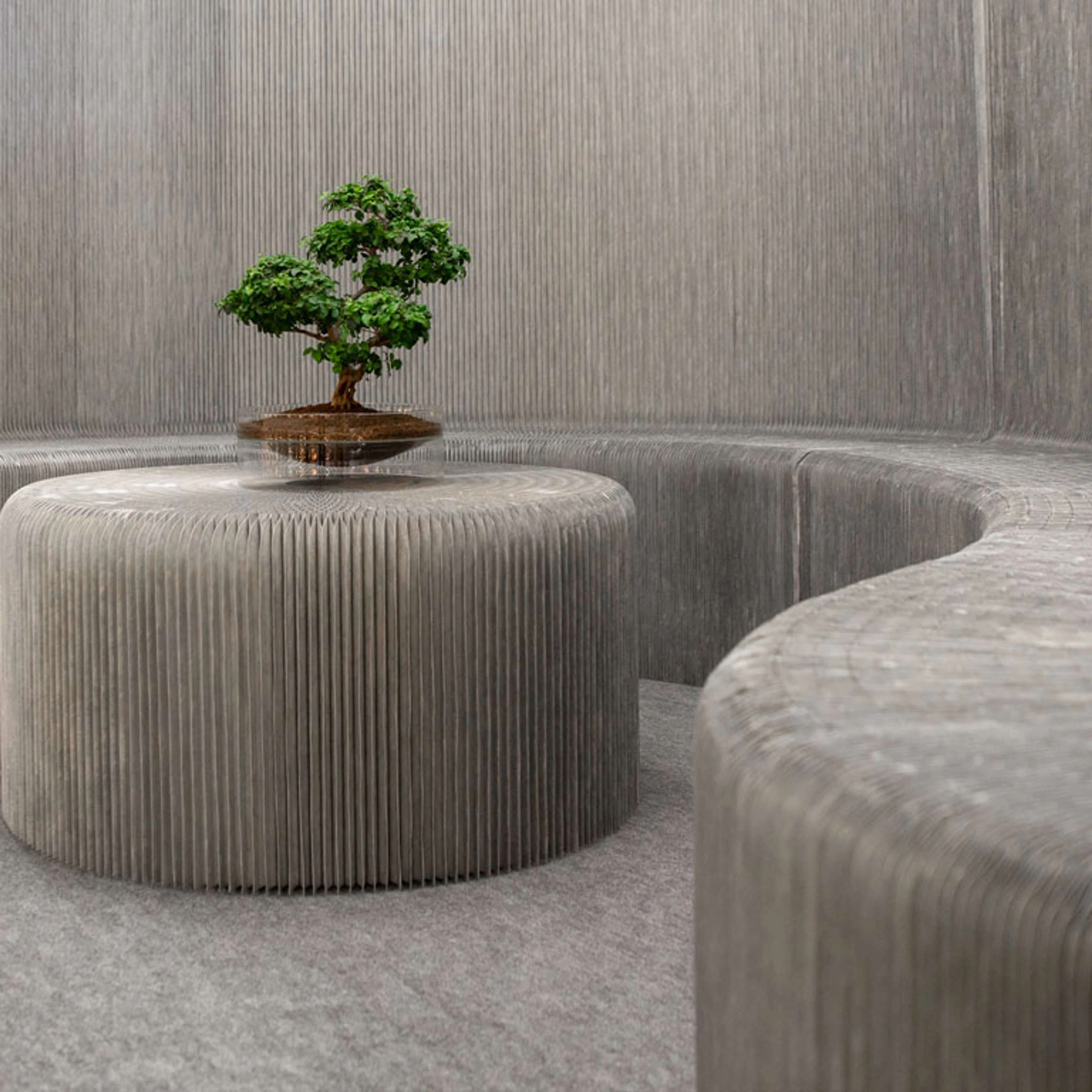 mobile paper textile furniture by molo aluminum textile bench wall partition