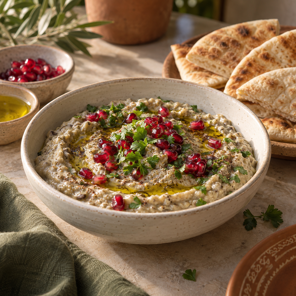 Baba Ganoush — illustrative AI-generated menu photograph