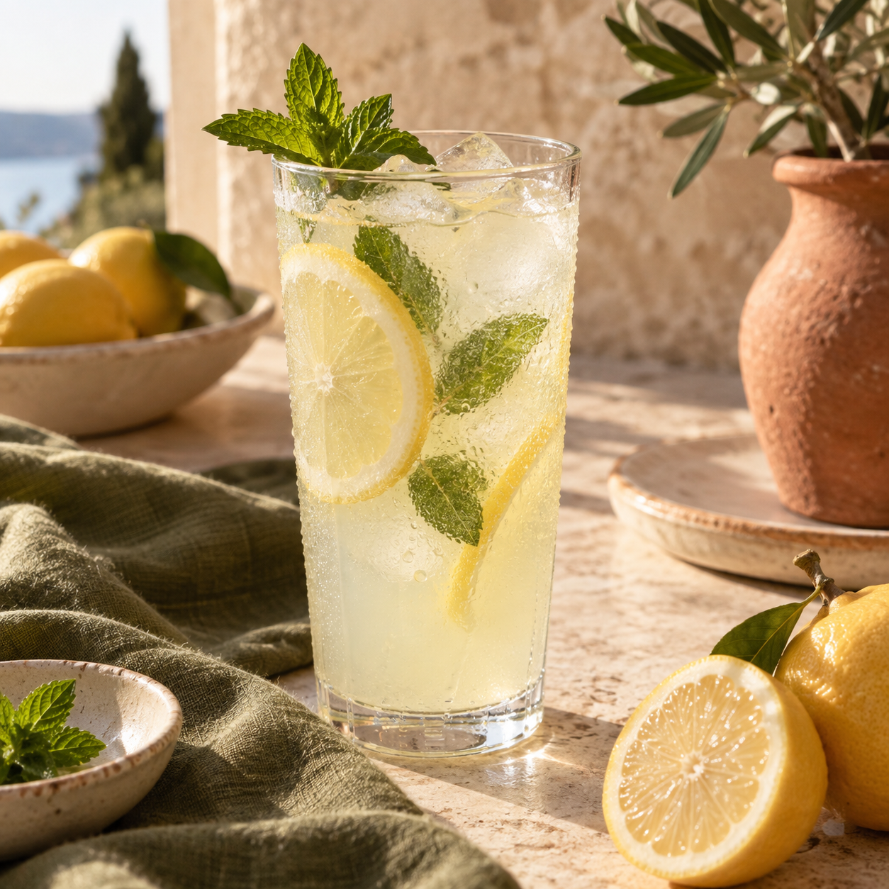 Mint Lemonade — illustrative AI-generated menu photograph