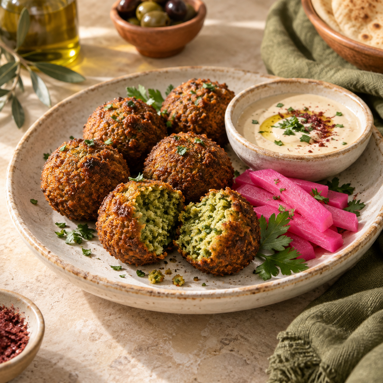Crispy Falafel — illustrative AI-generated menu photograph