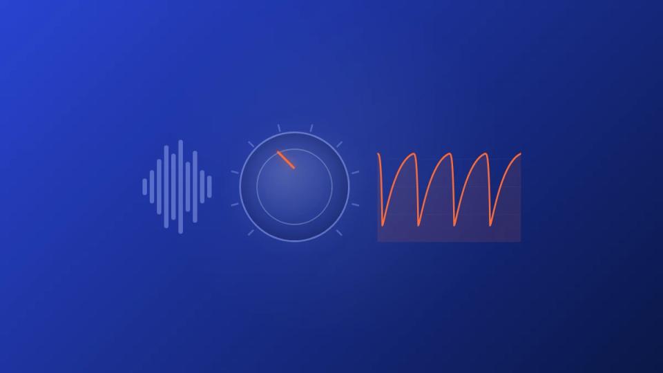 Sidechain compression knob with audio waveform and ducking curve - Nicky Romero Kickstart plugin