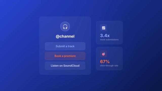 SoundCloud promoter link in bio page with submission links