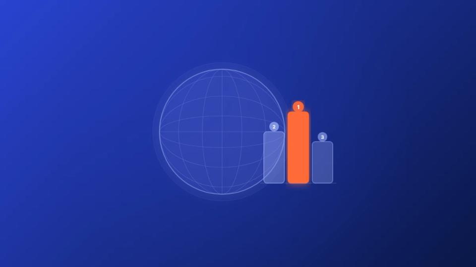 global dance chart globe with ranking bars illustration