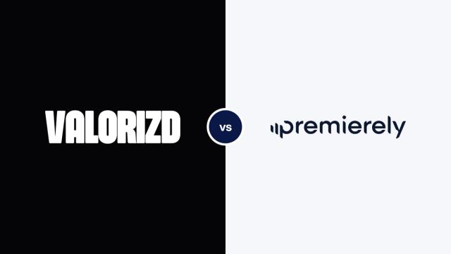 Valorizd logo next to the Premierely logo, comparing Valorizd alternatives for download gates