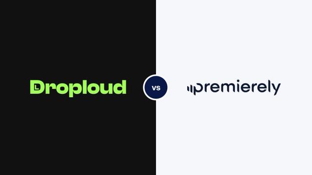 Droploud logo next to the Premierely logo, comparing Droploud alternatives for download gates