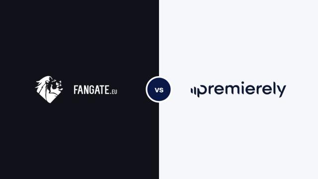 Fangate.eu logo next to the Premierely logo, comparing Fangate.eu alternatives for download gates