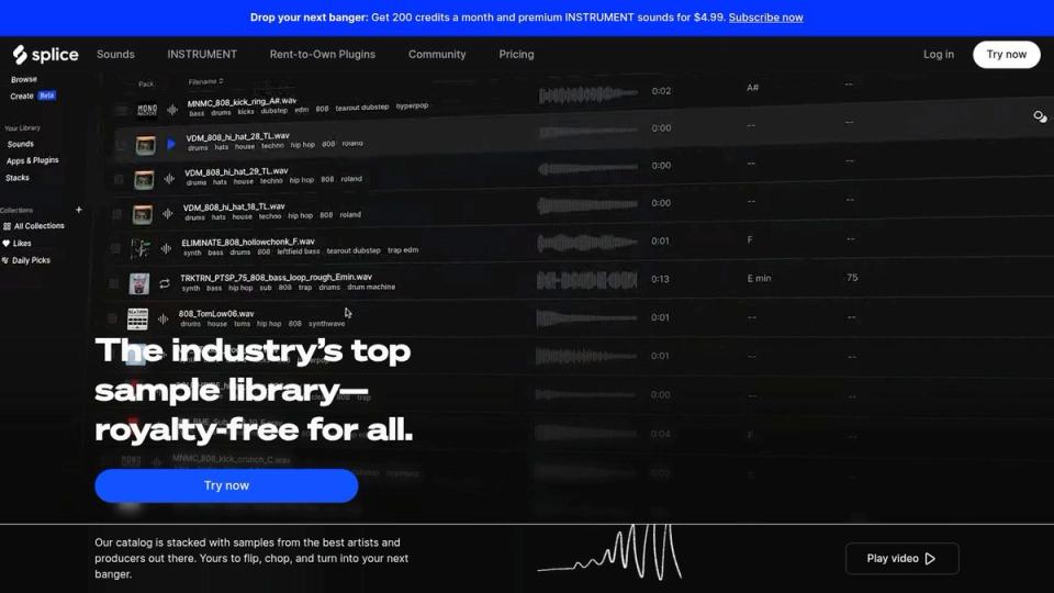 Splice Sounds (SFX library via subscription)