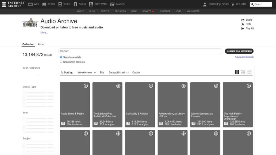 Internet Archive – Audio (incl. Live Music Archive)
