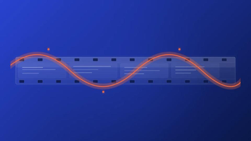 Acid house film strip with TB-303 acid squiggle wave overlay
