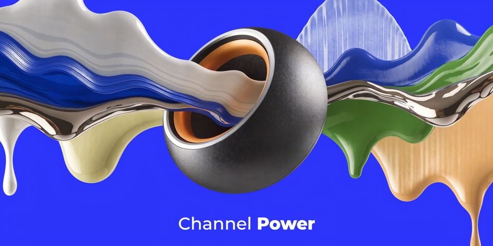 Abstract 3D design featuring a central black speaker ring with colorful liquid paint splashing through the middle.