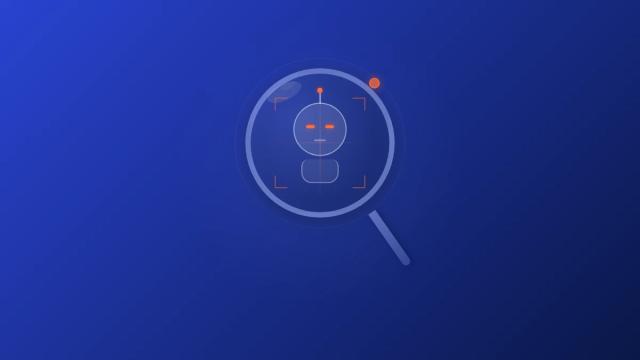 Bot icon under magnifying glass - fake followers checker for SoundCloud
