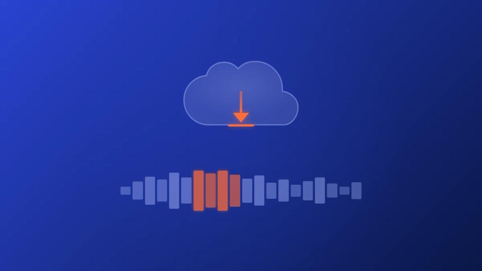 How to download SoundCloud track files - cloud download icon with waveform