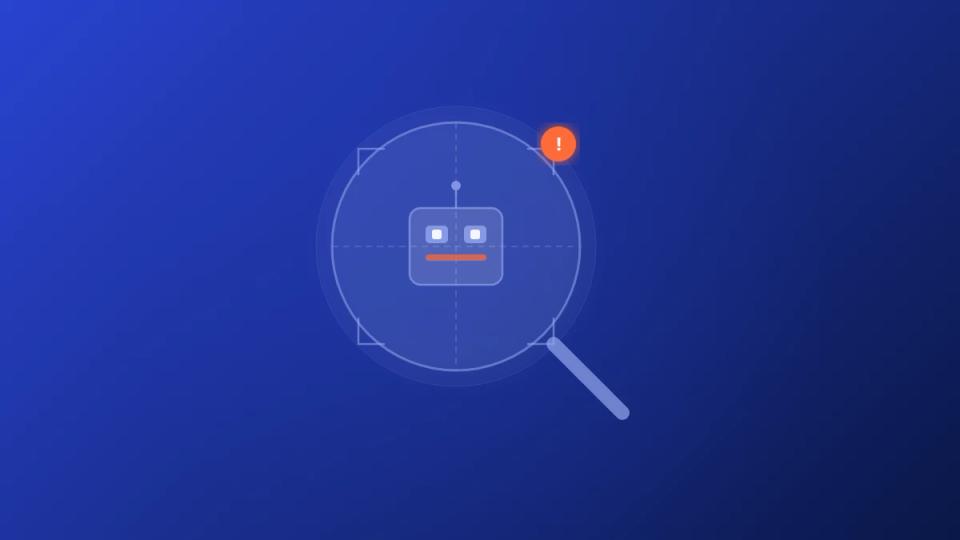 music copyright checker bot in magnifying glass illustration