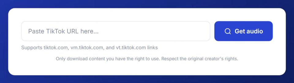 TikTok to MP3 converter showing a video preview with title, author, and download button